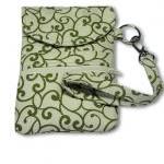 Phone Wristlet, Cellphone Wallet, Olive, Off White