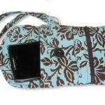 Phone Wristlet, Cellphone Wallet, Turquoise Brown..