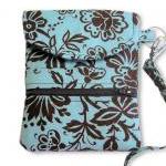 Phone Wristlet, Cellphone Wallet, Turquoise Brown..